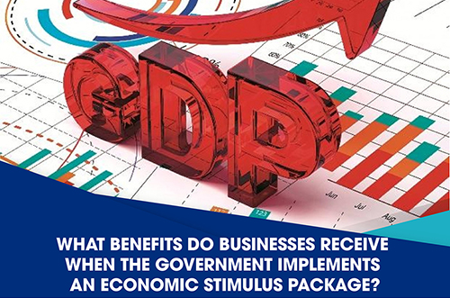 WHAT BENEFITS DO BUSINESSES RECEIVE WHEN THE GOVERNMENT IMPLEMENTS AN ECONOMIC STIMULUS PACKAGE?